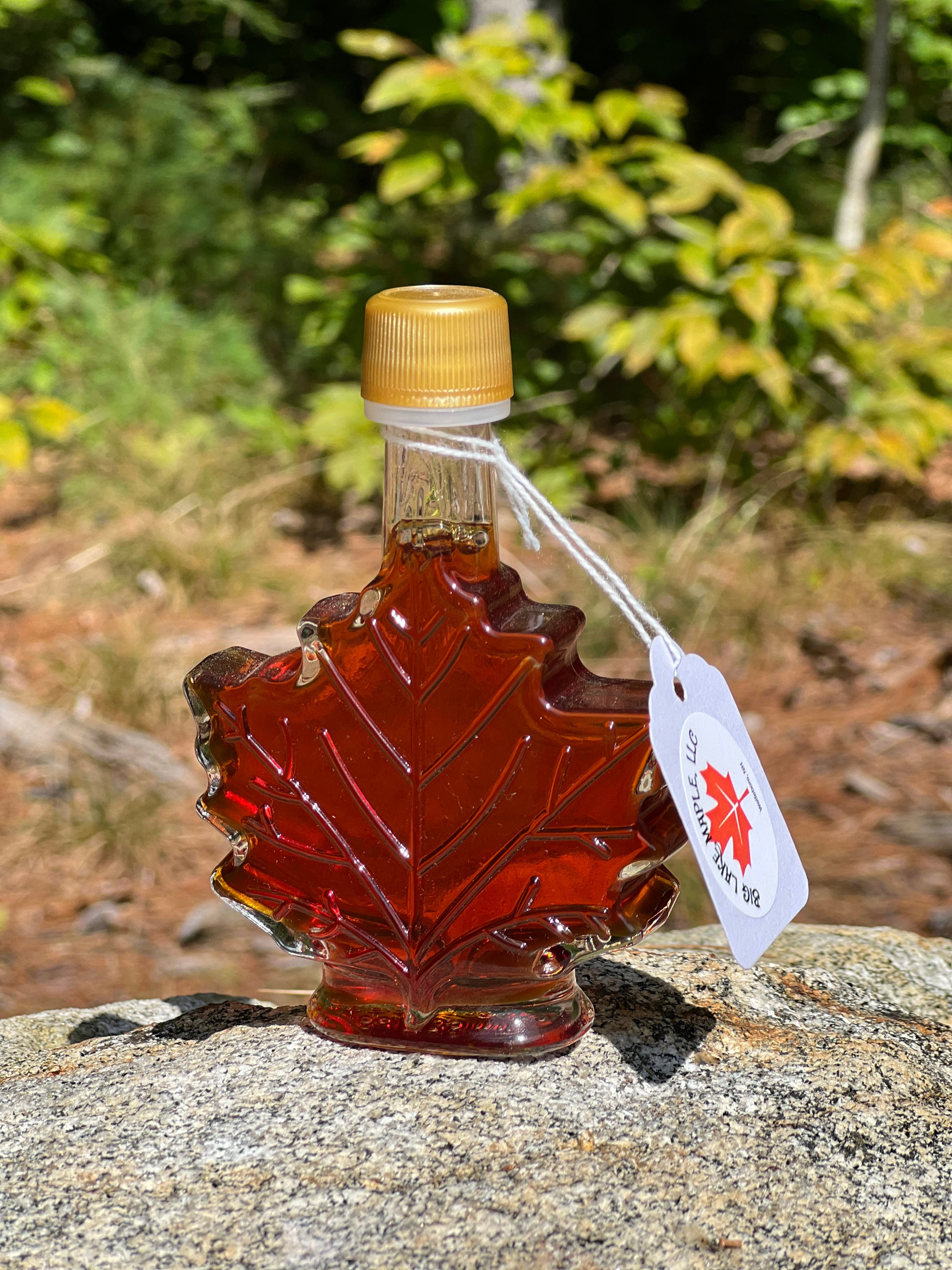 Pure NH Maple Syrup in Glass Leaf Big Lake Maple LLC