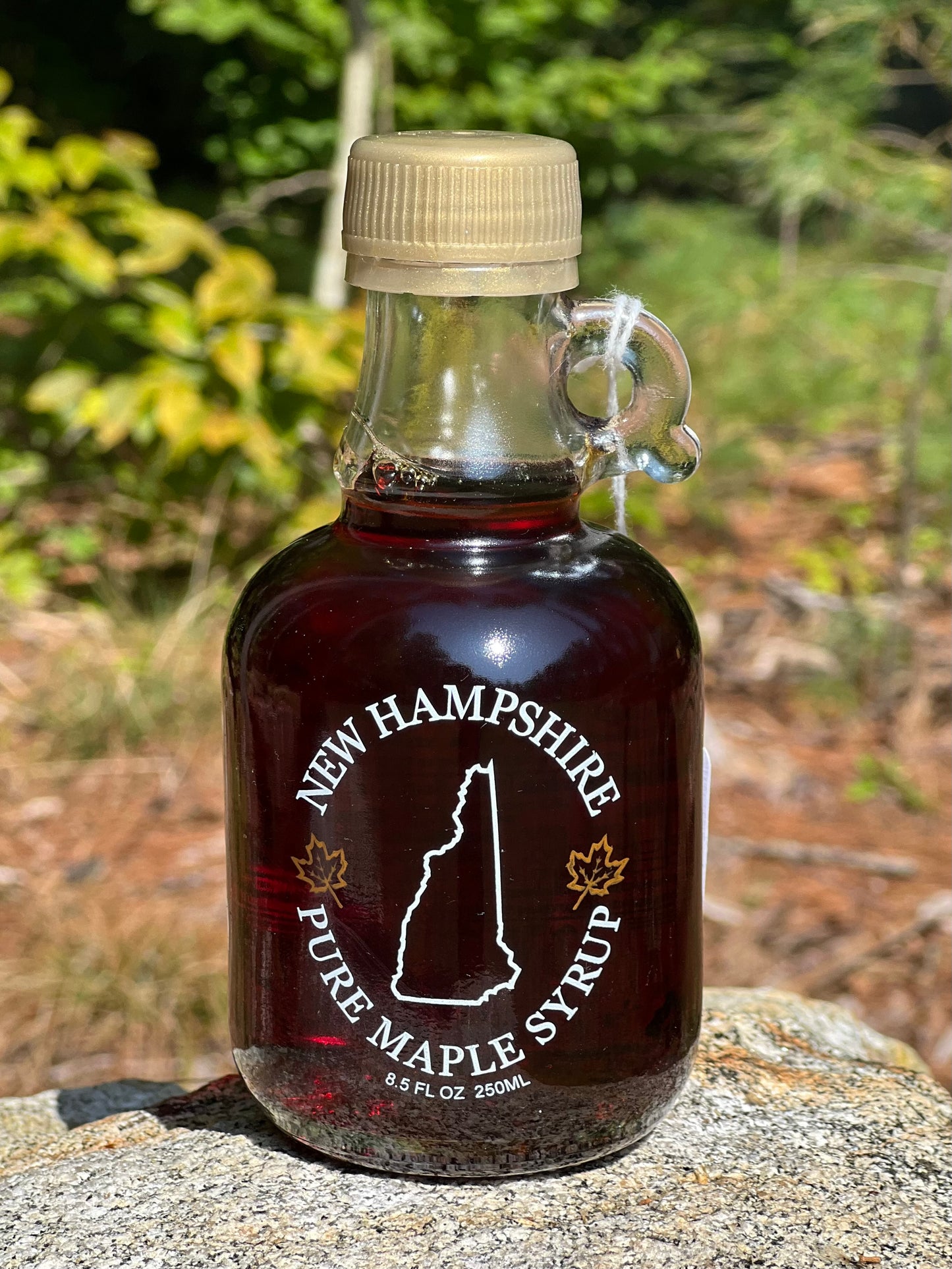 Pure NH Maple Syrup in NH Etched Glass (8.5oz)